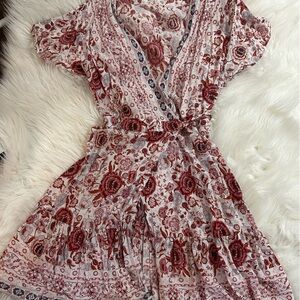 [Zesica] V-Neck Wrap Dress - Size 2XL